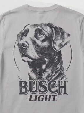 Busch Light Officially Licensed Black Labrador Graphic T-Shirt Men's Small